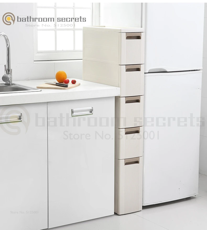 Bathroom Rack Floor Toilet Storage Cabinet Drawer Kitchen Crevice Storage Toilet Corner Cabinet Side Cabinet Narrow Bathroom