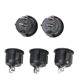 

5 X Auto Toggle Switch, 2 Pole, Snap-In Round Switch, Lock For Sedan, Boat And Truck, 10 A / 125V, 6A / 250V