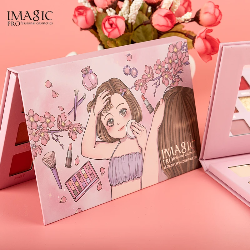 Тени для век imagic Palette Matte Shimmer 15 цветов Высокая пигментная блестящая пудра матовая палитра De Maquiagem для женской косметики