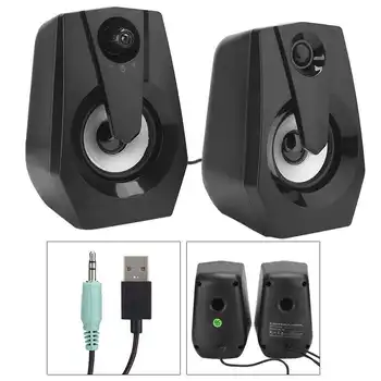 

Multimedia Speaker Bass Stereo Computer Speakers with LED Colorful Lighting Double Horns subwoofer
