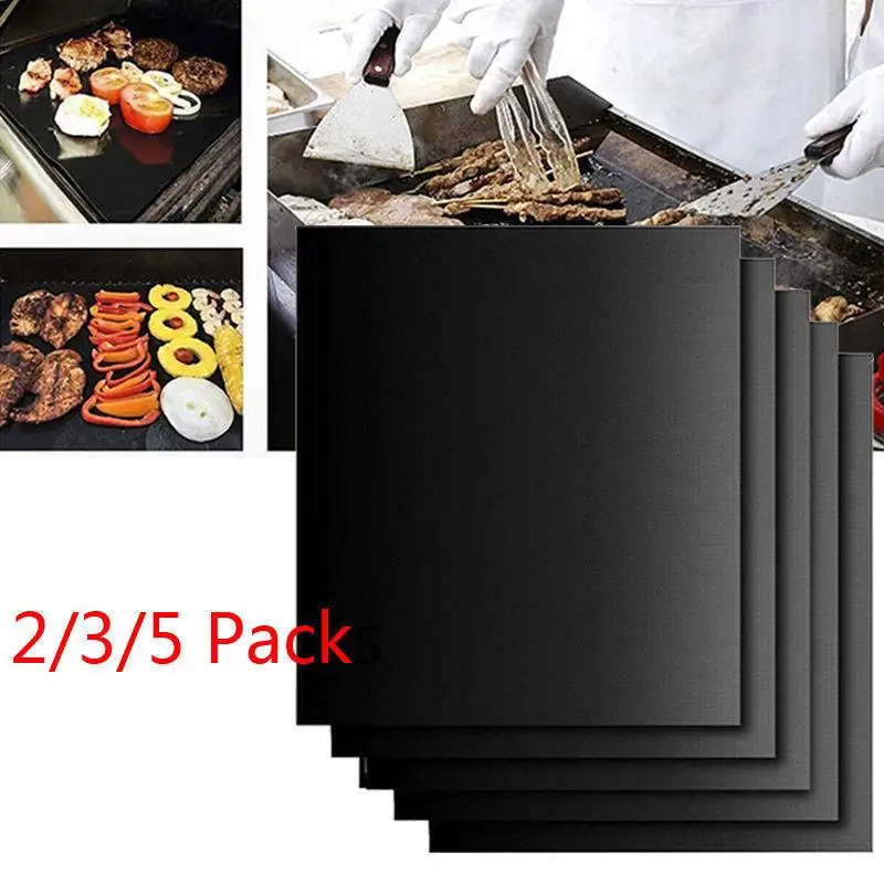 8pcs BBQ Oven Grill Mat Heat Resistant Non-Stick BBQ Grill Sheet Oven Pan Liners Baking Pad Mat