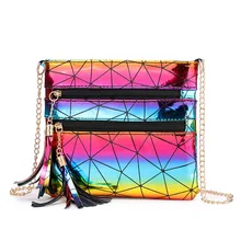 Сумки через плечо для женщин красочный лазер сумка-мессенджер для женщин с ретро кисточкой роскошные сумки женские дизайнерские сумки