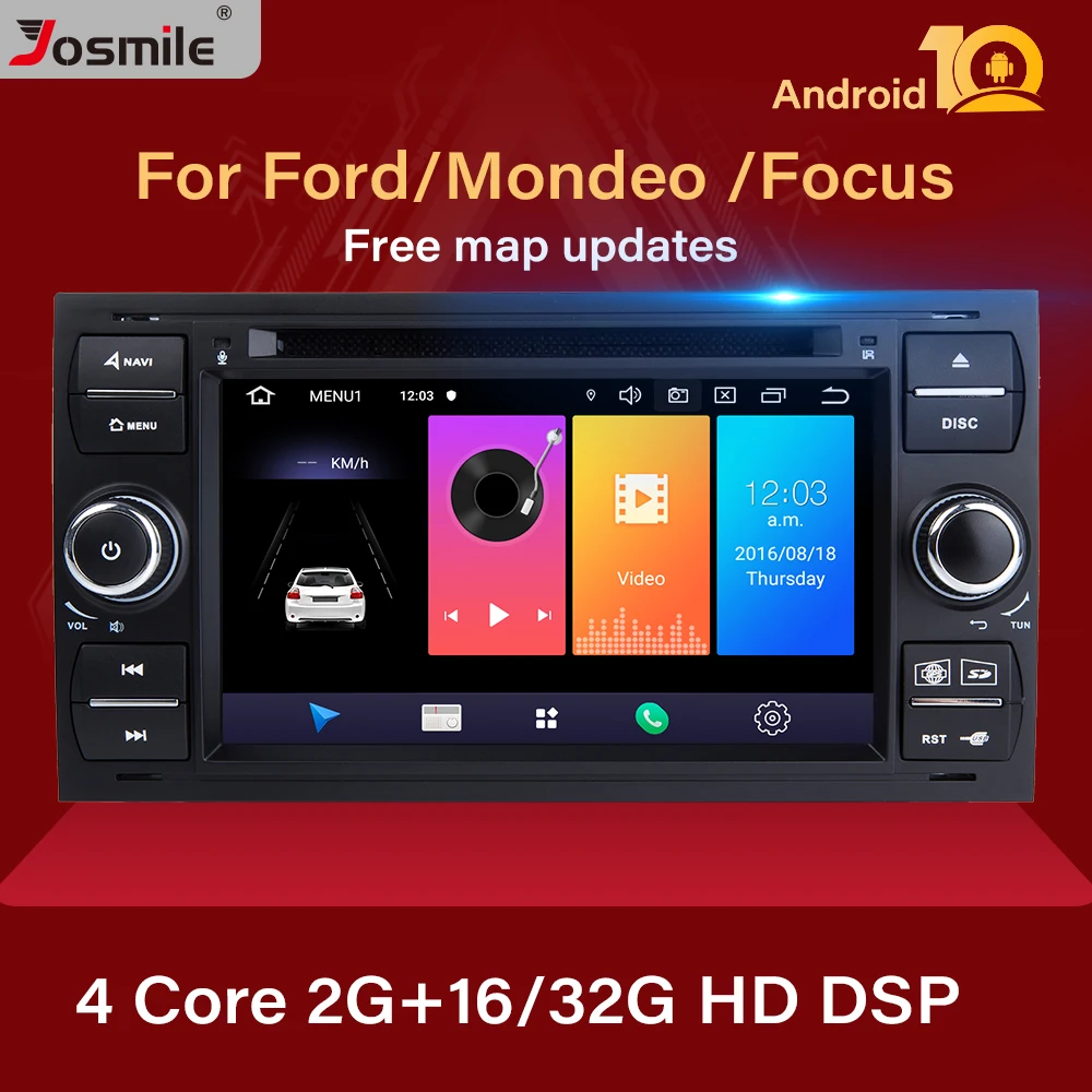 2 din Android 10 автомобильное радио для Ford Focus 2 3 mk2 Mondeo 4 Kuga Fiesta Transit Connect S CMAX Мультимедиа GPS Navigationhead unit|Мультимедиаплеер для авто| | АлиЭкспресс