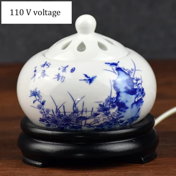 

110V-120V voltageTiming Thermostat Electronic Oil Aroma Burner Sandalwood Furnace Ceramic Scented Ovens Incense table Burner