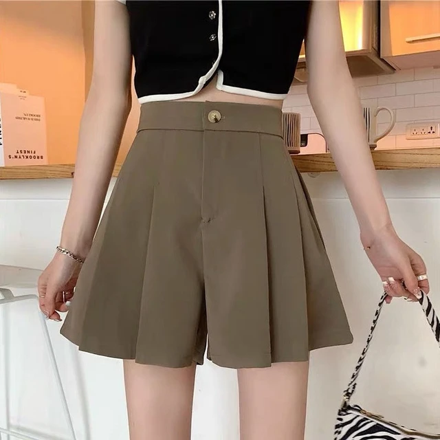 High Waist Short Pants Women New Arrival 2023 Summer Fashion Korean Style  Solid Color All-match Office Lady Casual Shorts W1265 - AliExpress