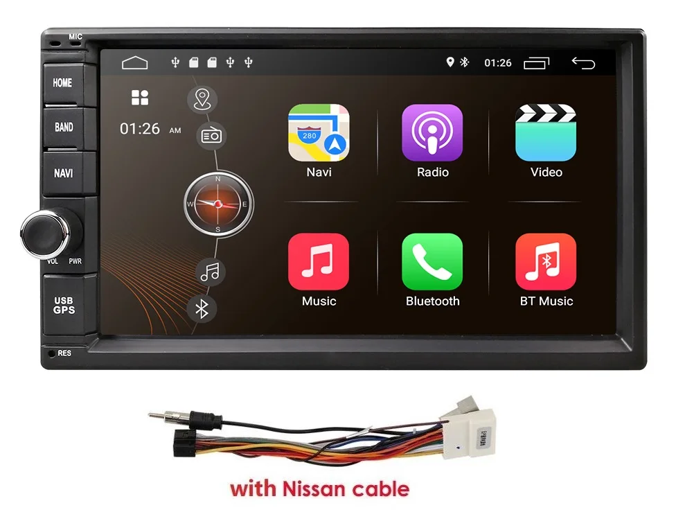 with nissan Ossuret автомобильный мультимедийный плеер gps Android 9,0 2 Din стерео система Радио для Ford/Focus/Mondeo/Kuga Восьмиядерный Wi-Fi микрофон DVR - Цвет: with nissan
