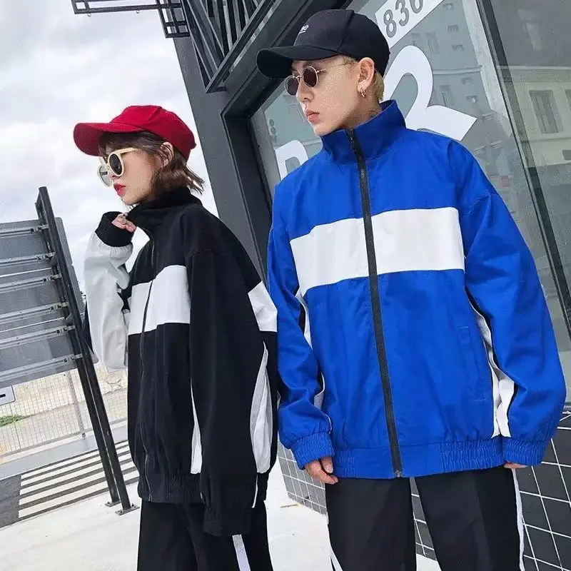 Autumn New Style Teenager Fashion Joint Lettered Trend Jacket University Style Stand Collar Versatile Loose-Fit Coat