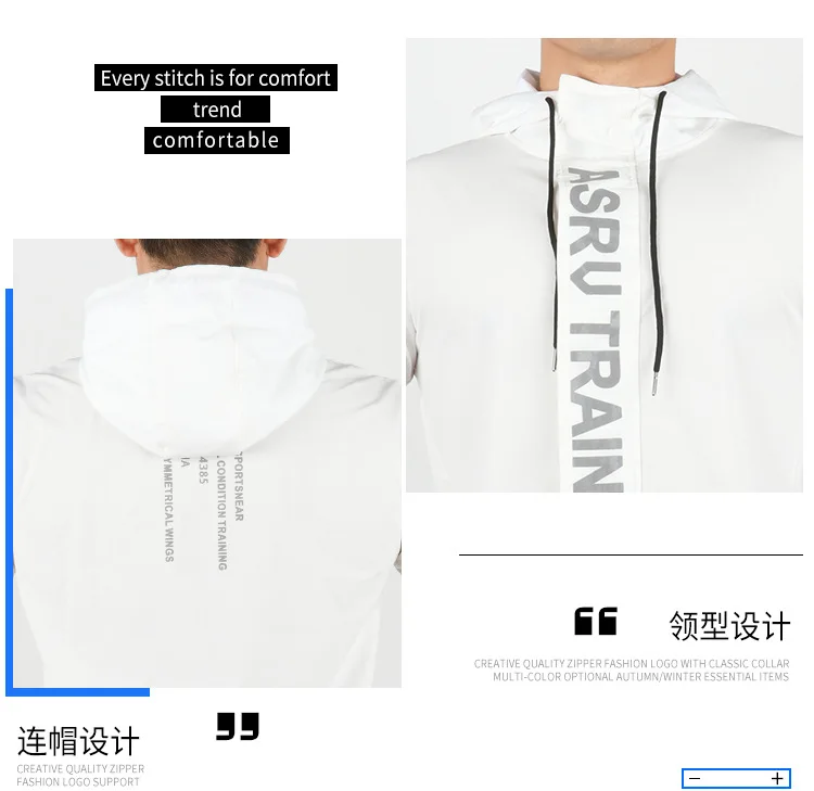 New Spring Autumn Mens Fashion Outerwear Windbreaker Coat Men Sportwear Jackets Hooded Casual Letter Print Men Jacket Coat