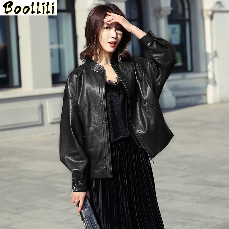 

Boollili Real Leather Jacket 2020 Spring Autumn Jacket Women 100% Genuine Sheepskin Coat Female Bomber Jackets Chaqueta Mujer MY