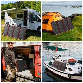 Dokio 300W 12V Flexible Solar Panel Portable Outdoor Foldable Solar Panel For Camping/Boat/RV/Travel/Home/Car Solar panel kits 6