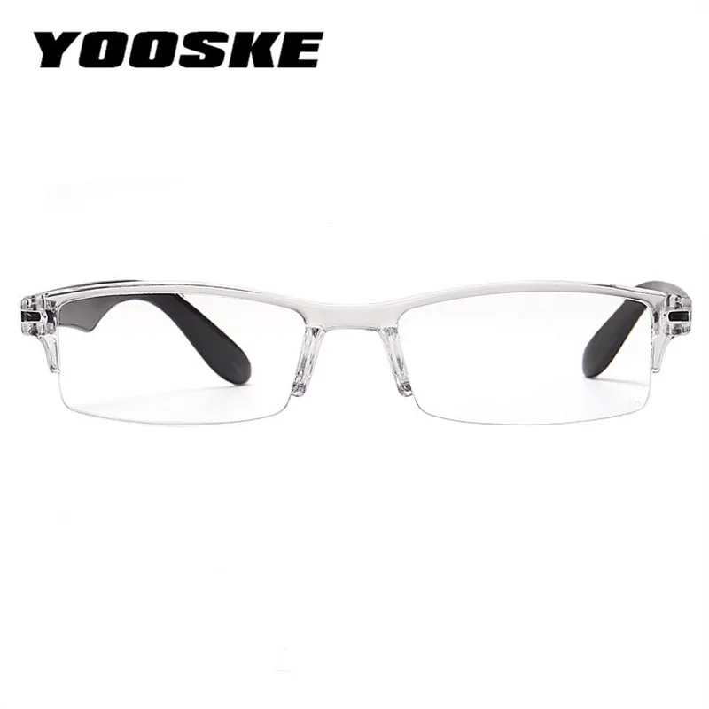YOOSKE, полуоправа, очки для чтения, очки для дальнозоркости, для женщин и мужчин, по рецепту, дальний прицел, увеличительные очки с тканью
