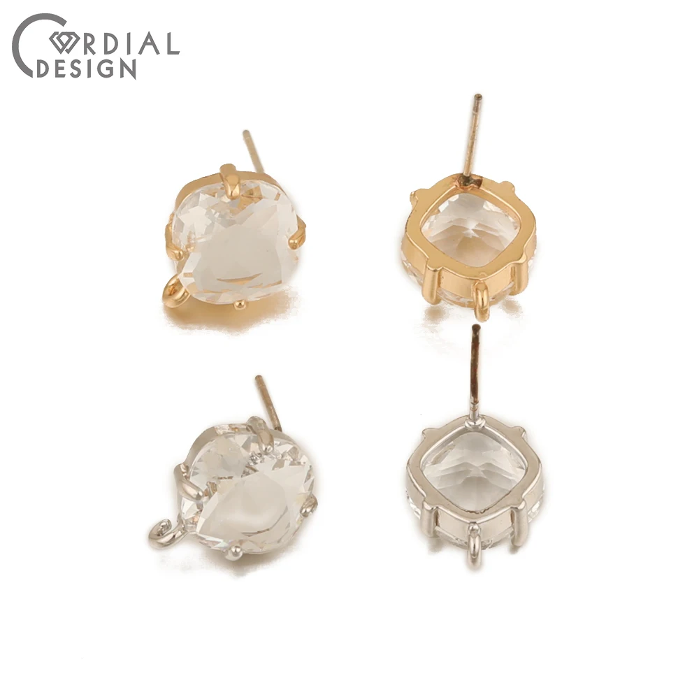 Cordial Design 50Pcs 11*14MM DIY Earring Making/Jewelry Findings & Components/Crystal Earring Stud/Hand Made/Jewelry Accessories - cordial