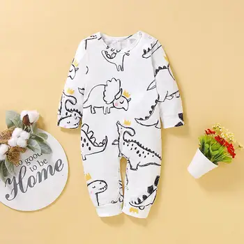 

bunvel Toddler Kids Baby Girls Boys Rompers Dinosaur Pattern Long Sleeve Autumn Jumpsuit Jumpers Infant Clothing Costume