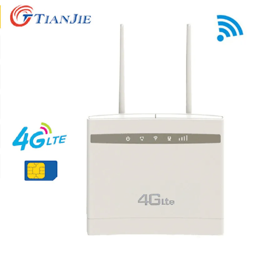 

Tianjie Wireless 4G LTE CPE Unlocked WIFI Router external antennas Router sim card slot Router Modem LAN port CPE Router Dongle