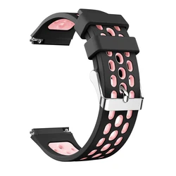Silicone Watchband Strap - 22mm for Huawei Watch GT2e (Black Pink)