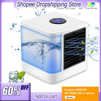 

12V Electric LED Arctic Air Conditioners Cooling Table Fans Portable AC Small Space Humidifiers Cooler 3 Gears Wind Evaporative