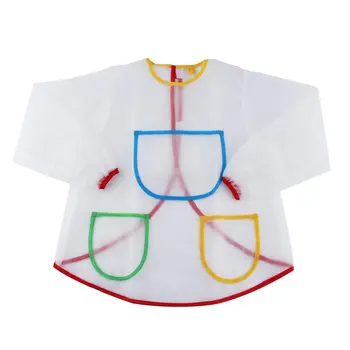 

Hot ! Baby Feeding Bibs EVA Waterproof Long Sleeve Transparent Smock Bibs Apron Burp Cloths Suitable for Baby Children Bib Burp