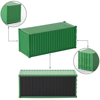 3pcs/8pcs HO Scale 1:87 Blank 20' (ft) Shipping Containers Pure Color Ribbed Side Container Cargo Box C8720