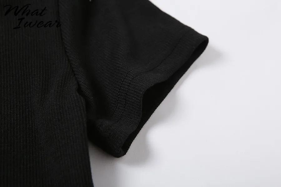 Women sexy slim short sleeve t-shirts o-neck buttons female stretchy short tees ctop tops party basic soft fabric 2020 summer
