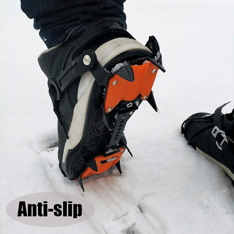 Регулируемые 10 зубчатые скобы из марганцевой стали для скалолазания Снежный лед противоскользящие зажимы для обуви Скалолазание устройства для альпинизма