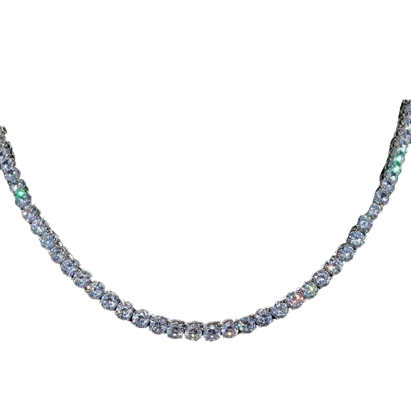 SV5 26inch Хип-хоп ювелирные изделия подарки Bling 1 ряд Стразы каменные ожерелья для верующих(с изображением Иисуса) женщин мужчин молиться руки Будды теннисные цепи - Окраска металла: SV5 26inch