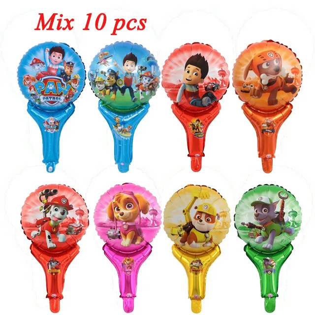 Paw Patrol/украшение на день рождения, фигурки, игрушки Paw Patrol, воздушные шары, вечерние игрушки, детские игрушки для девочек, Чейз, Marshall, баллон - Цвет: 10pcs A