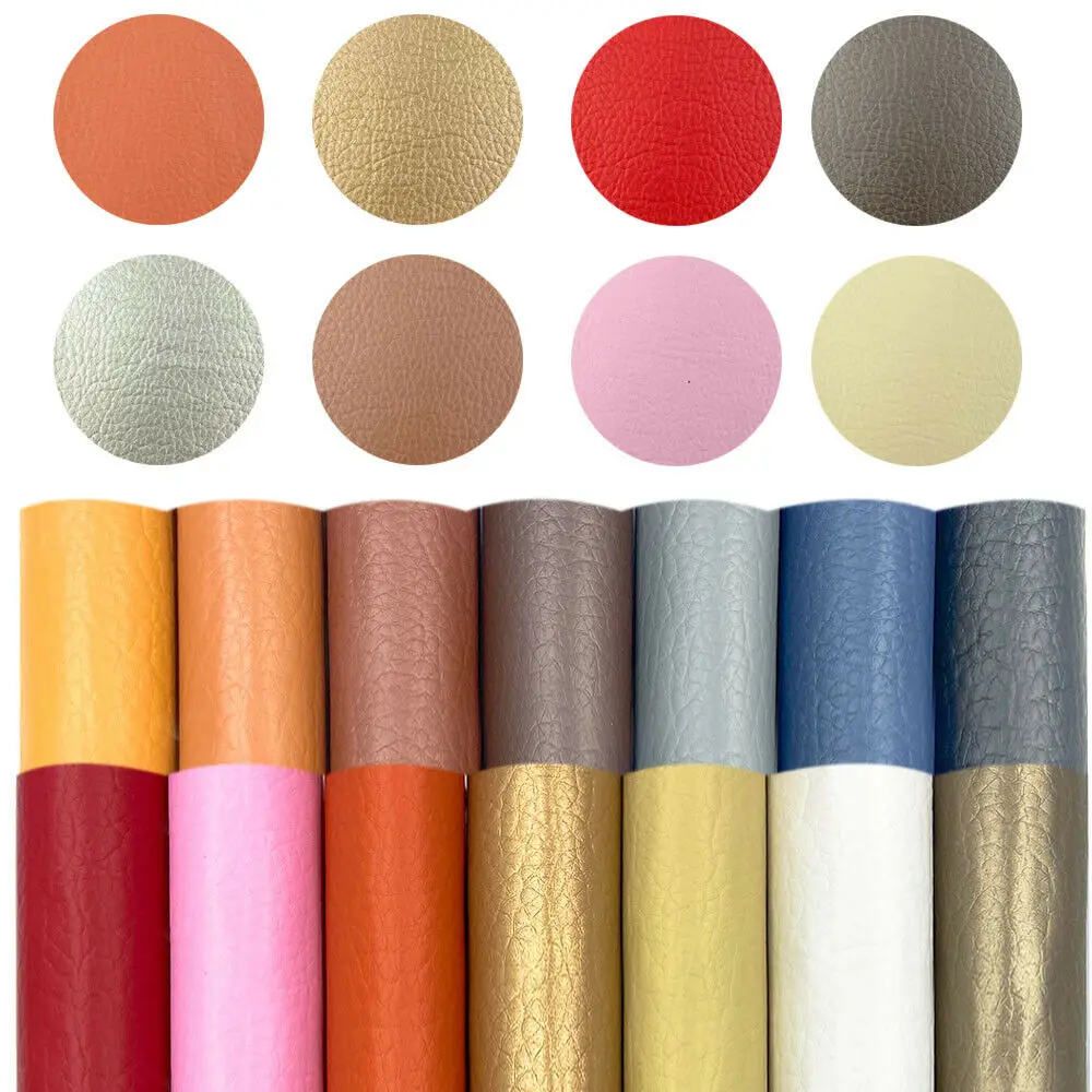 A4 Self-adhesive Faux PU Leather Sewing Fabric Repair Patch Sticker Litchi Pattern For Sofa Car Bag DIY Toy Book Gift Box Craft