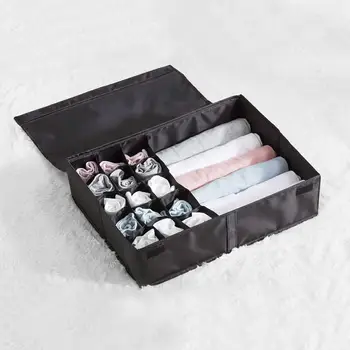 

Oxford Cloth Underwear Necktie Socks Storage Box Container Organizer with Cover