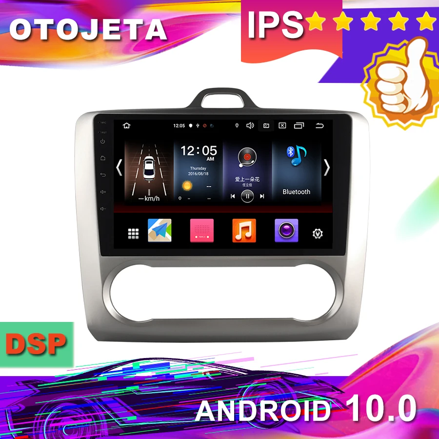 Новое поступление, 9 дюймов, Android 10,0, автомобильный gps для Ford FOCUS AT 2005, автомагнитола, Автомобильный мультимедийный магнитофон 1080 P, bluetooth навигация