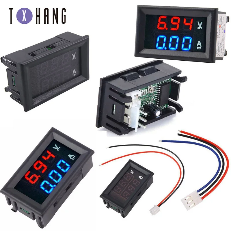 

DC 0-100V 5/10/20 / 50A voltmeter ammeter red + blue LED amplifier dual digital voltmeter meter LED display electronics
