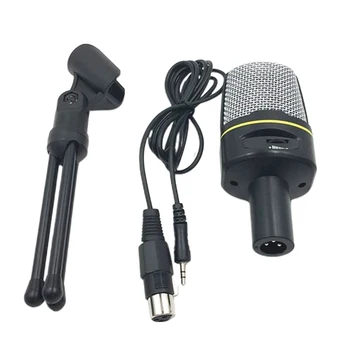 

Handheld Adjustable Angle Broadcasting Podcast 3.5mm Condenser Microphone PC Laptop Gaming Home With Stand Online Chatting