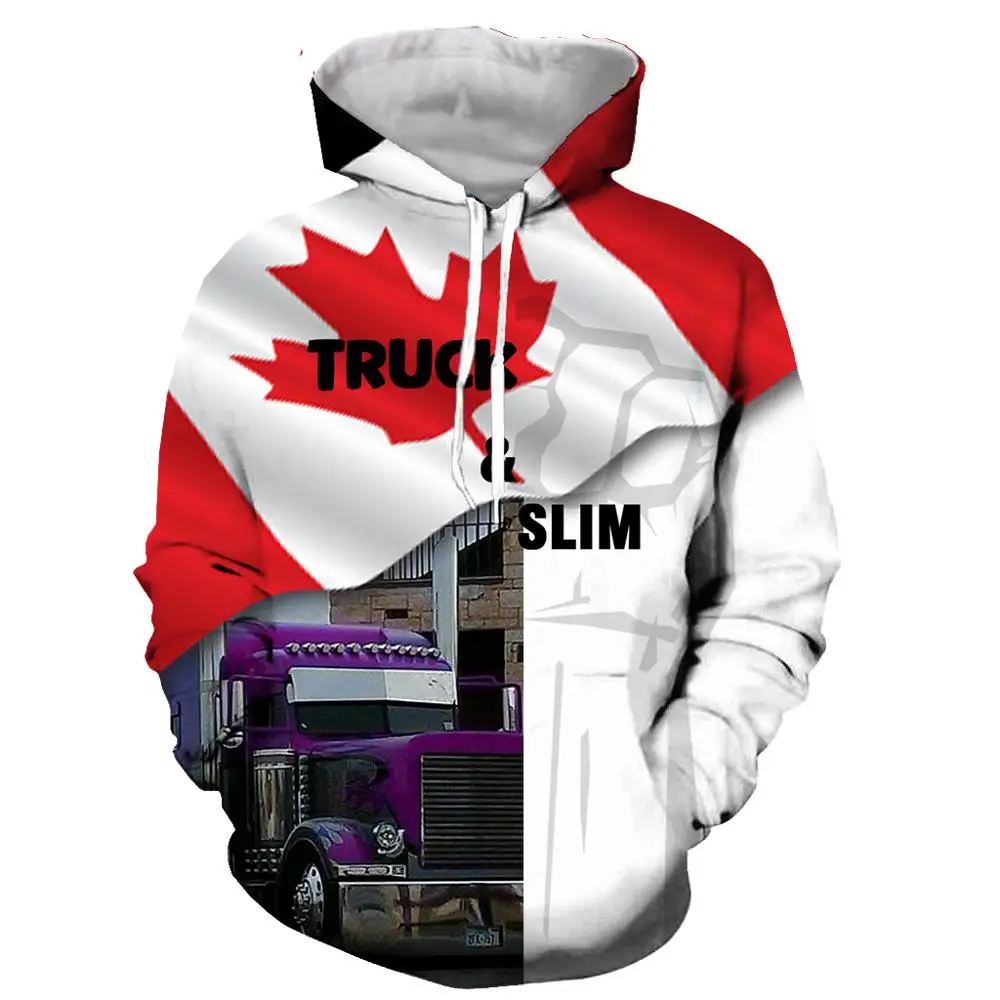 Cool I am a truck driver с флагом США Великобритании Канады 3D принтом мужская и женская