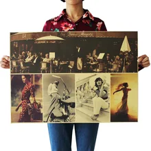 [E003] Элегантный Ностальгический ретро плакат из крафт-бумаги экран для помещений кафе декоративная живопись