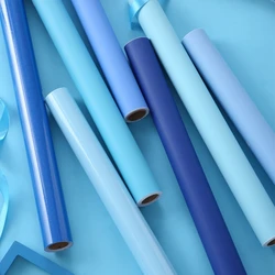 Blue Wallpaper Self-adhesive Solid Color Bedroom Light Sticky Note Waterproof Dormitory Background Klein Blue Wall Sticker