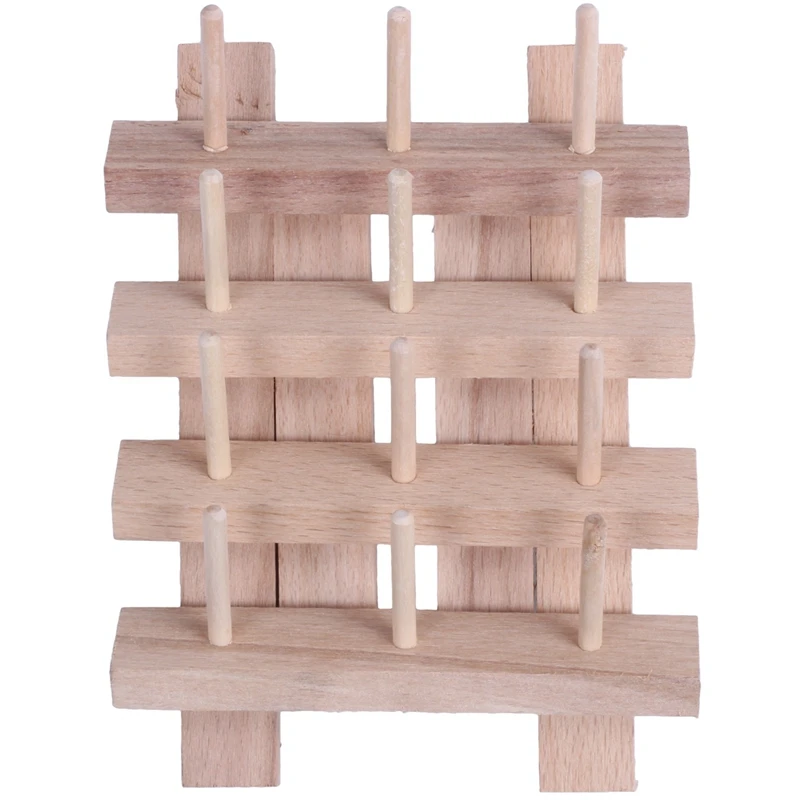 

12 Spool Wooden Bobbin Thread Rack and Organizer for Sewing Quilting Embroidery Craft