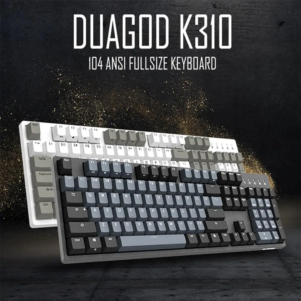 

Durgod Taurus K310 Mechanical Keyboard 104-Key Cherry MX Switches PBT Doubleshot Keycaps Brown Blue Red Silver Silent Red Switch
