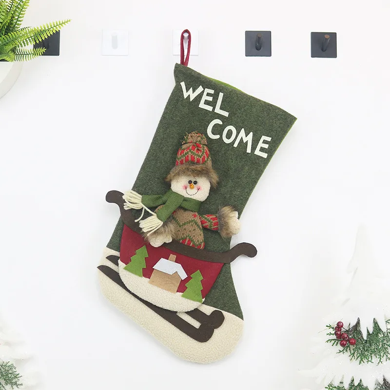 Рождественские носки с подвеской украшения для одежды носки Санта Клауса Подарочная сумка Детская конфетная сумка рождественские украшения