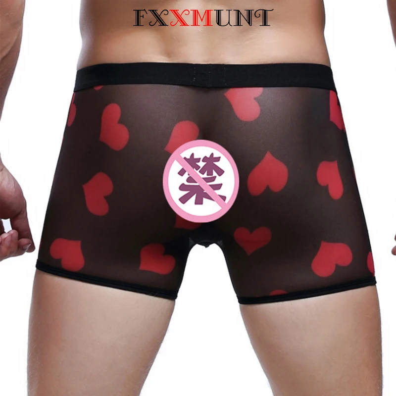 

Boxer Men Transparent Gauze Shorts Sexy Boxers Men's Underwear Ethika Boxer Gay Calecon Homme Christmas Underwear