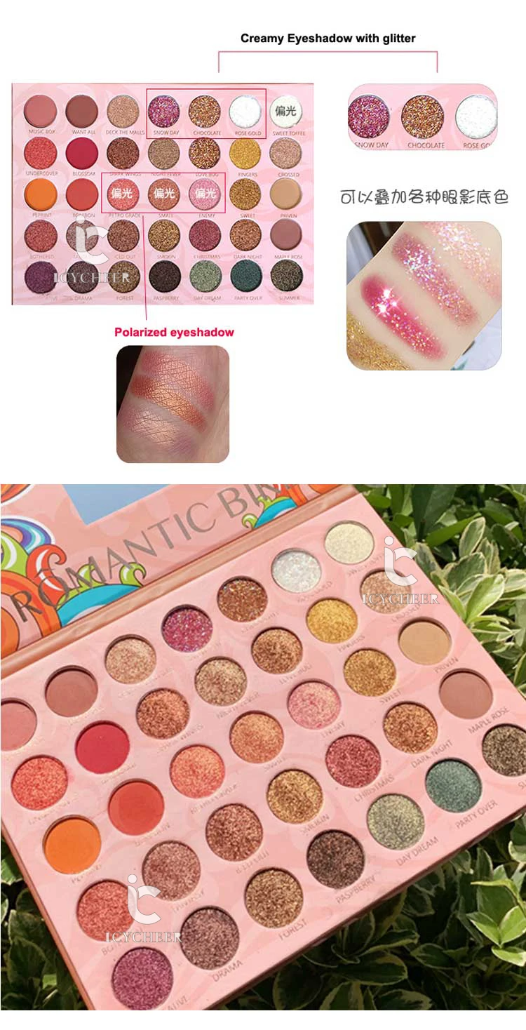 Creamy Eyeshadow Palette 35 Colors Pressed Pigment Eye Shadow Palette Easy To Wear Glitter Shadows Eye Makeup Palette focallur