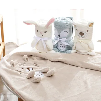 

Baby Blankets New spring fall Coral Fleece Infant Swaddle Bebe Envelope Wrap Cartoon animal Newborn Baby Bedding Blanket