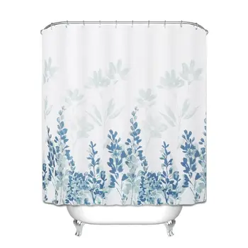 

4PCS/Set Printing Shower Curtain Bath Curtain Waterproof Polyester Shower Curtain Non-Slip Bathroom Rugs Bath Mat Set Toilet Li