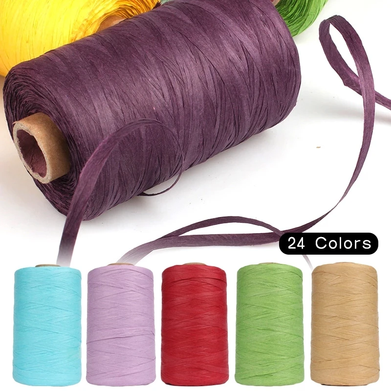 280 300 Meters Raffia Yarn For Hand Knitting Summer Raffia Straw Hats Bags Crochet Yarn Handmade