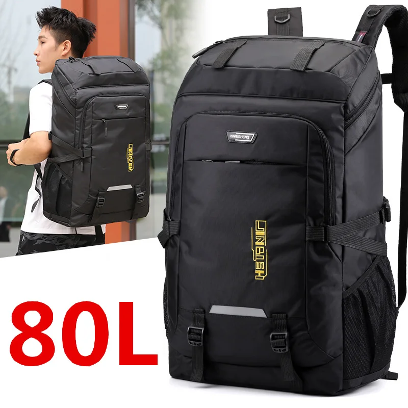 Mochila impermeable para hombre y mujer, bolsa de viaje para acampar al aire libre, gran capacidad, senderismo, escalada, montañismo, 80L