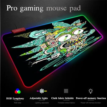 

Yuzuoan One-piece Mouse Pad Rick and Morty Abstract Funny LED Lighting Backlight Control Large RGB Gaming Mouse Pad Locking-edge