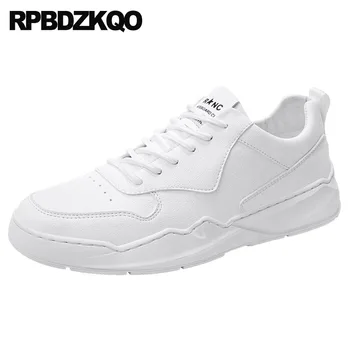 

china shoes brand famous flats trainers men lace up designer high quality brown runway sneakers genuine leather white 2019 skate