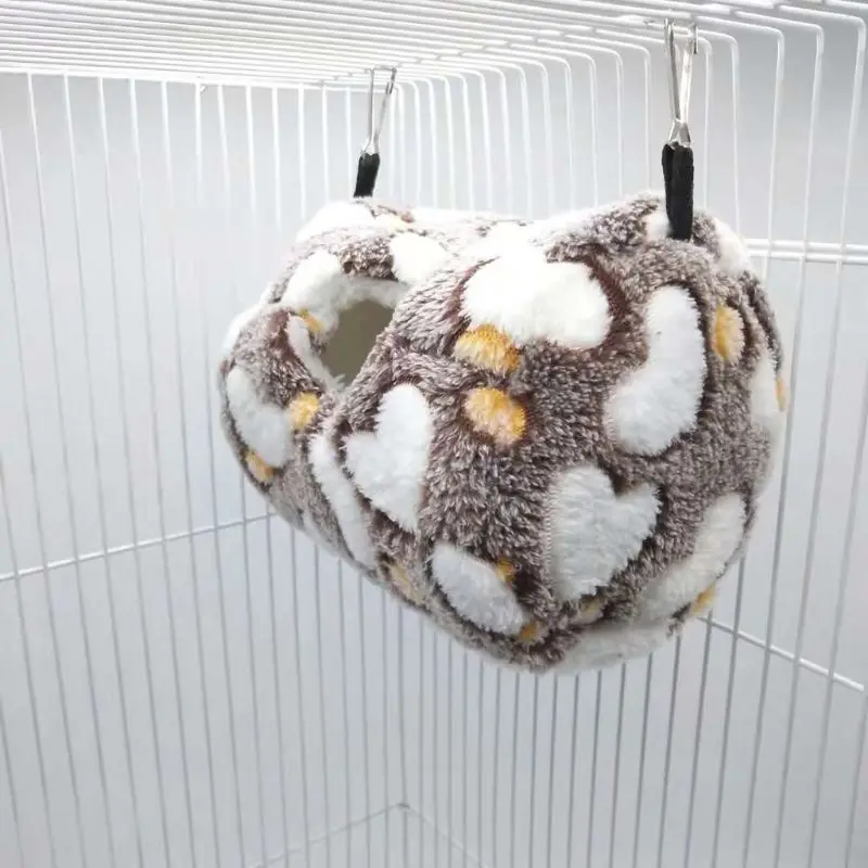 Parrot Nest Bed Winter Plush Warm Hanging Cave Cage Hammock House for Hamster