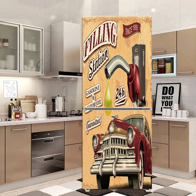 Pegatina de cocina en la nevera, pegatinas 3D para vino, papel tapiz para  refrigerador, cerveza, congelador, película de vinilo, cubierta de puerta,  decoración, calcomanía, arte Mural - AliExpress