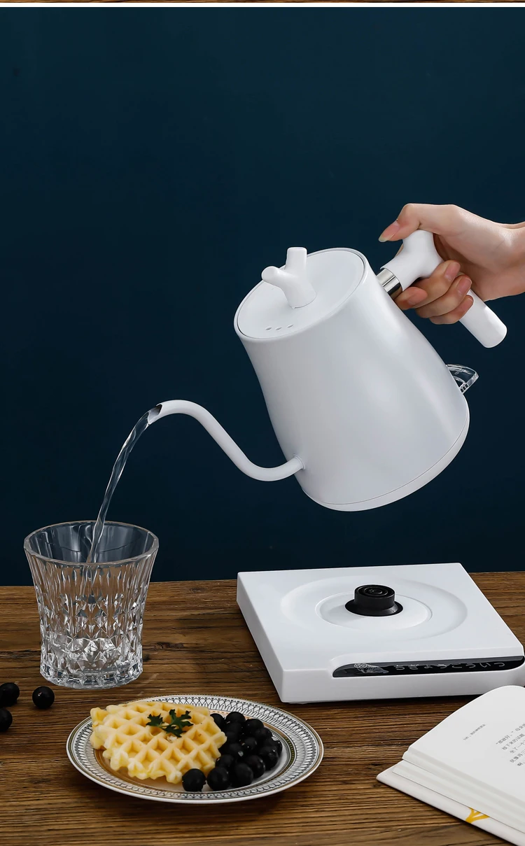 Bouilloire Électrique À Col De Cygne 1,2 L En Acier Inoxydable 304 À Haut Débit Sur Une