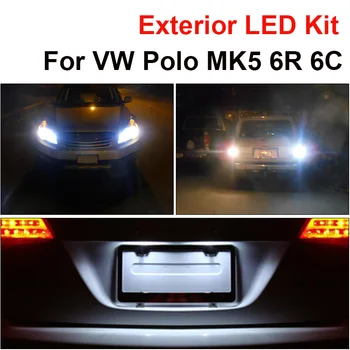 

White Canbus No Error LED Backup Reverse Bulbs License Plate Lamp Exterior Kit For VW Polo MK5 6R Parking Light 2009-2017