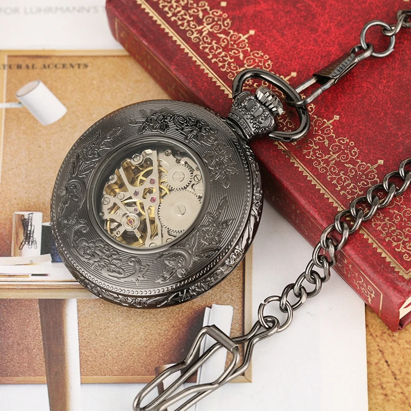 Numerais Romanos Mecânica Pocket Watch Mão-Liquidação Relógio